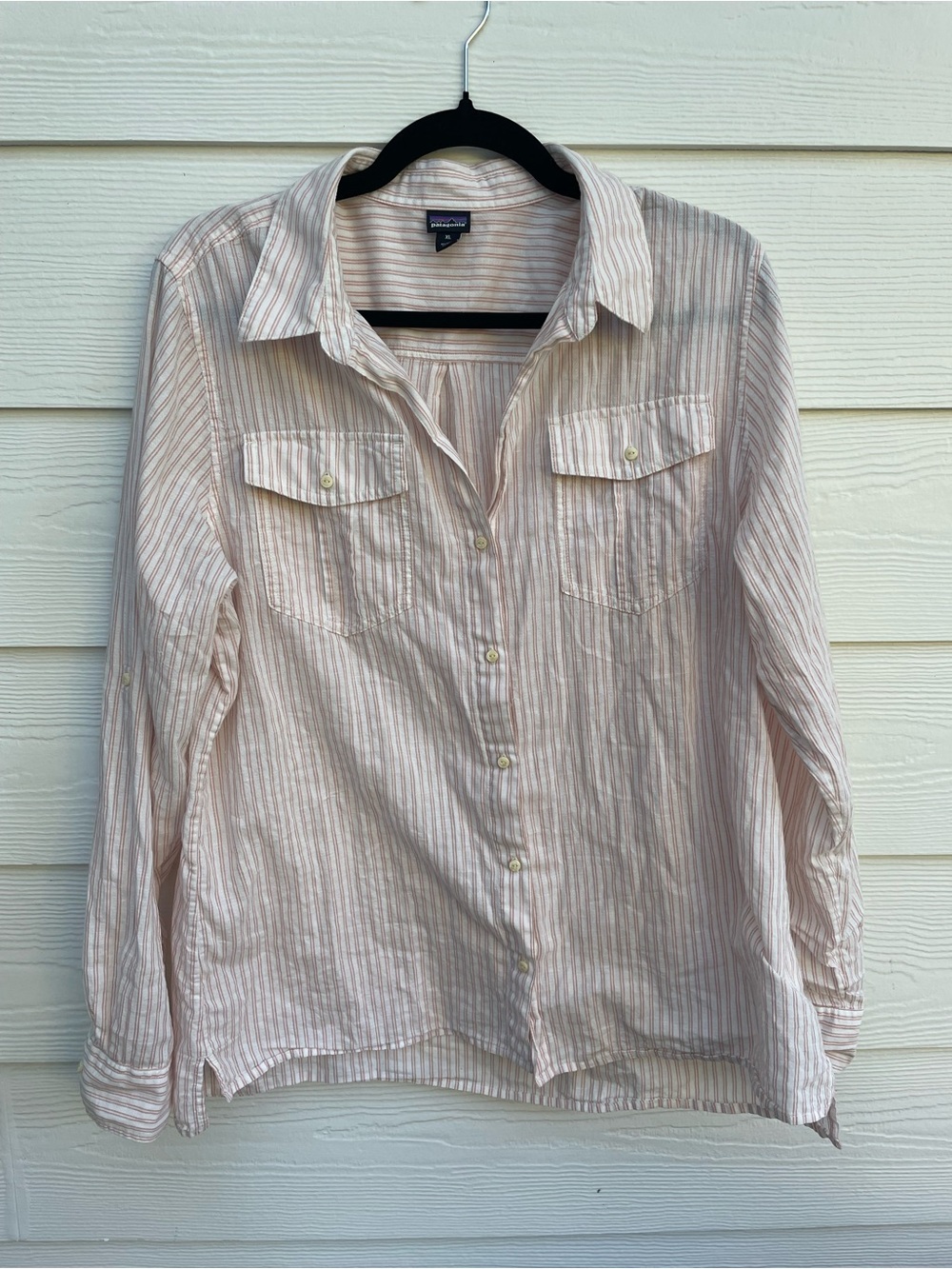 Patagonia Striped Casual Button-Down Shirt hemp cotton